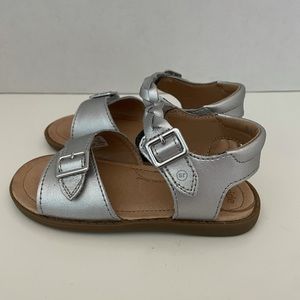 Stride Rite Toddler Girls Silver Sandals, Size 9, EUC